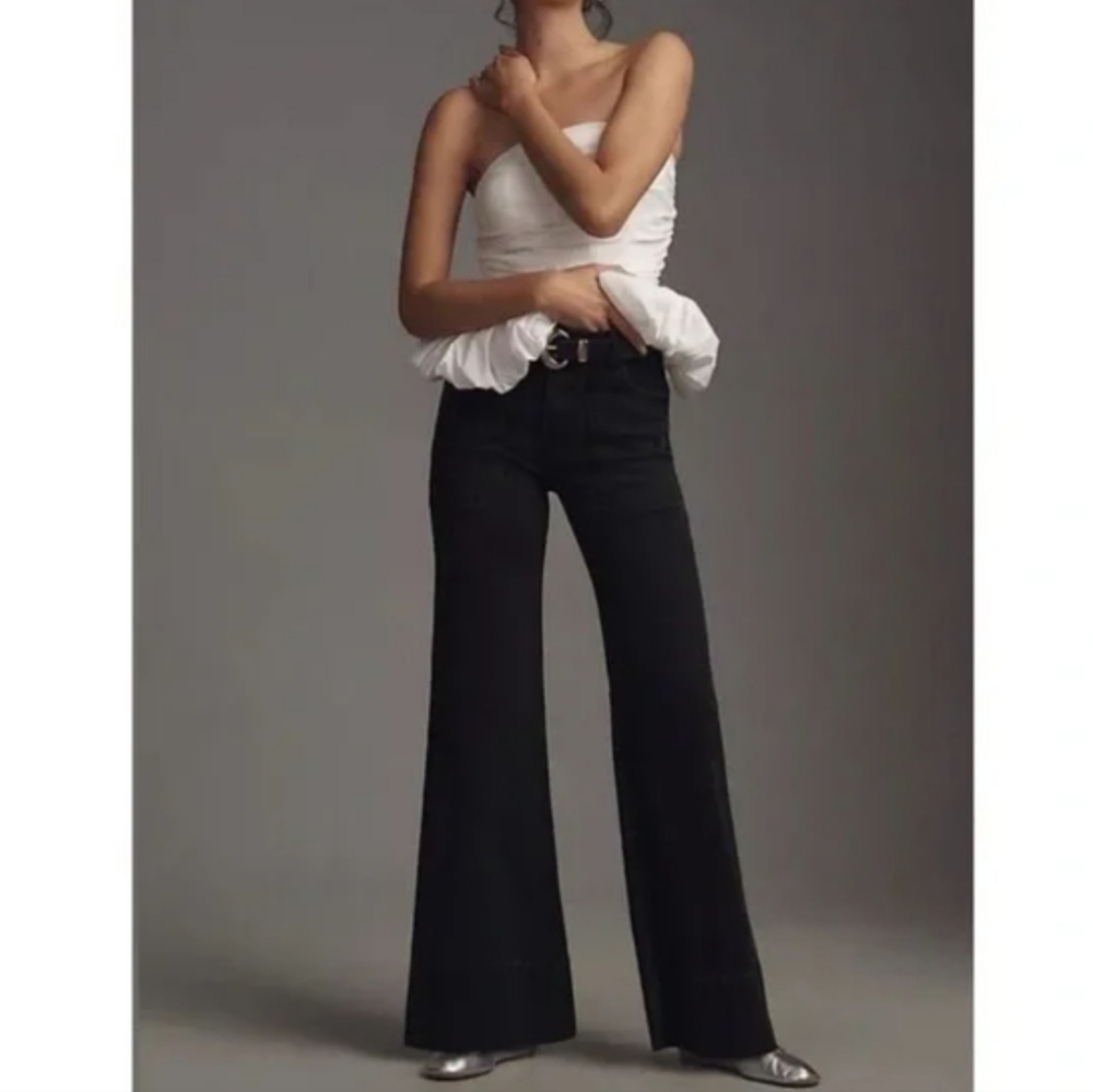 Anthropologie Pilcro The Icon Flare Jeans Black Size 26